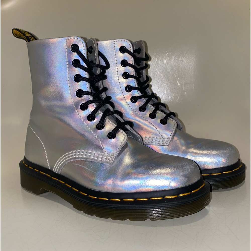 Dr. Martens Metallic Silver Boots